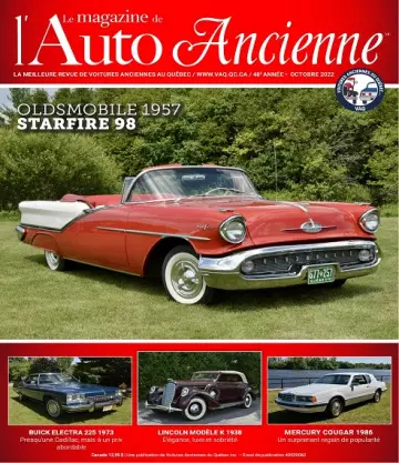 Le Magazine De L’Auto Ancienne – Octobre 2022